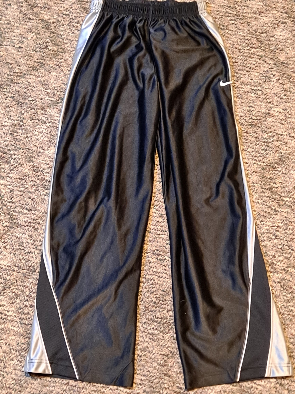 Nike Kids' Black Track Pants with Silver Accent